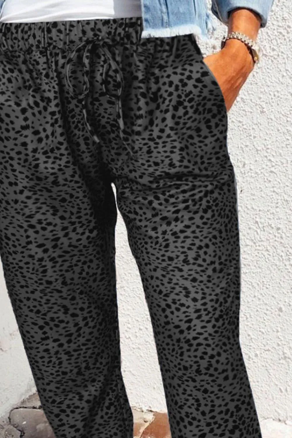 Double Take Leopard Print Joggers with Pockets, 5 Colors