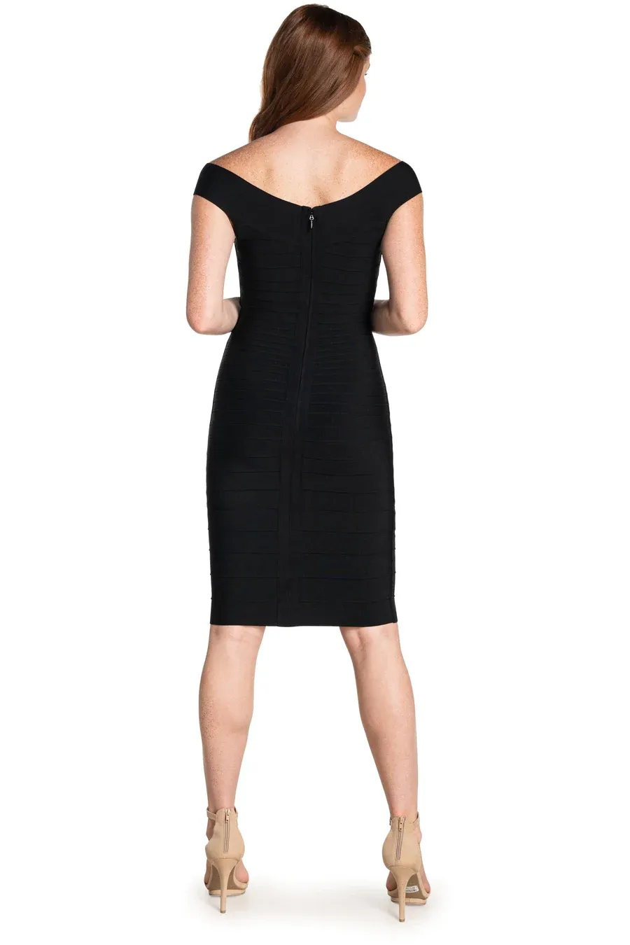 Dress The Population    Maia Bateau-Neckline Dress Black