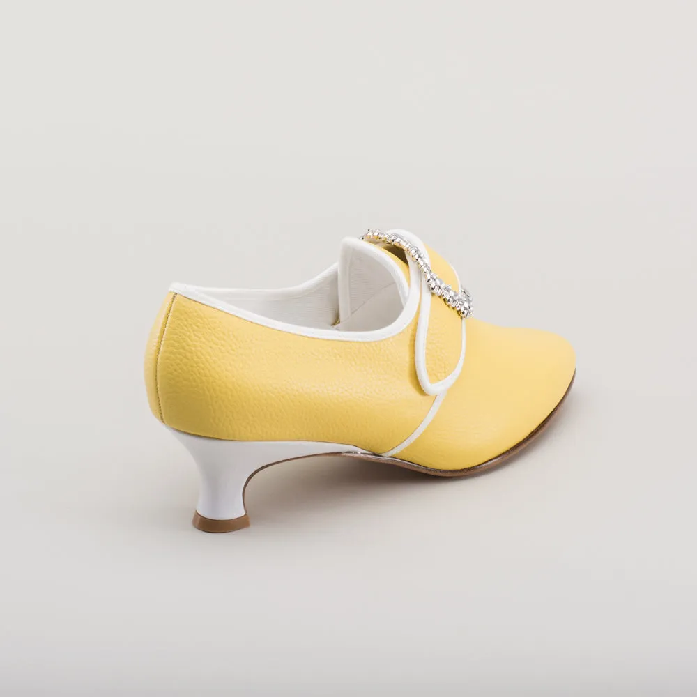 Dunmore Women's 18th Century Shoes (Yellow/White)