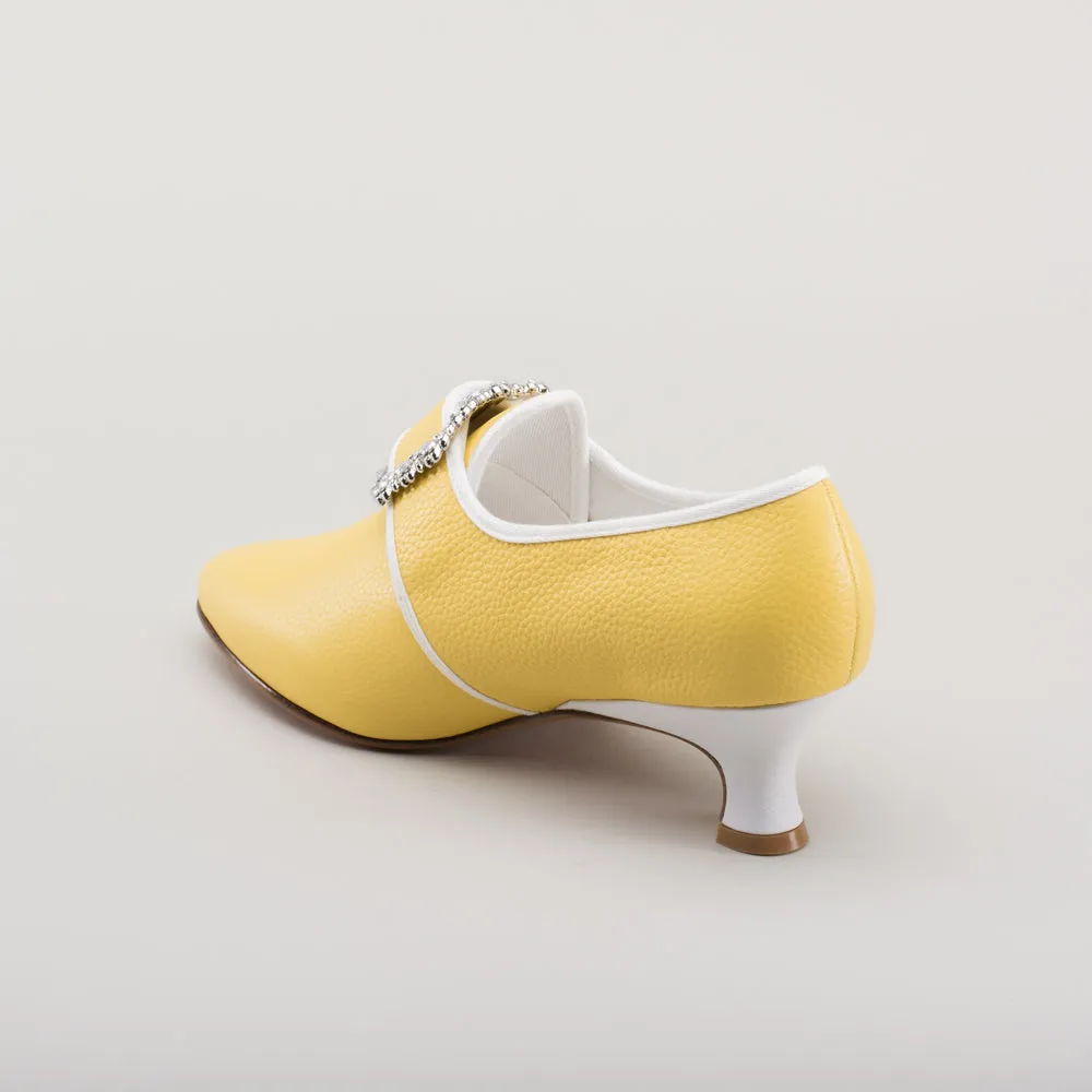 Dunmore Women's 18th Century Shoes (Yellow/White)