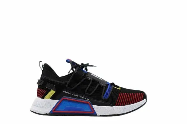 [e93997] mens peak taichi max le black red blue maize running sneakers