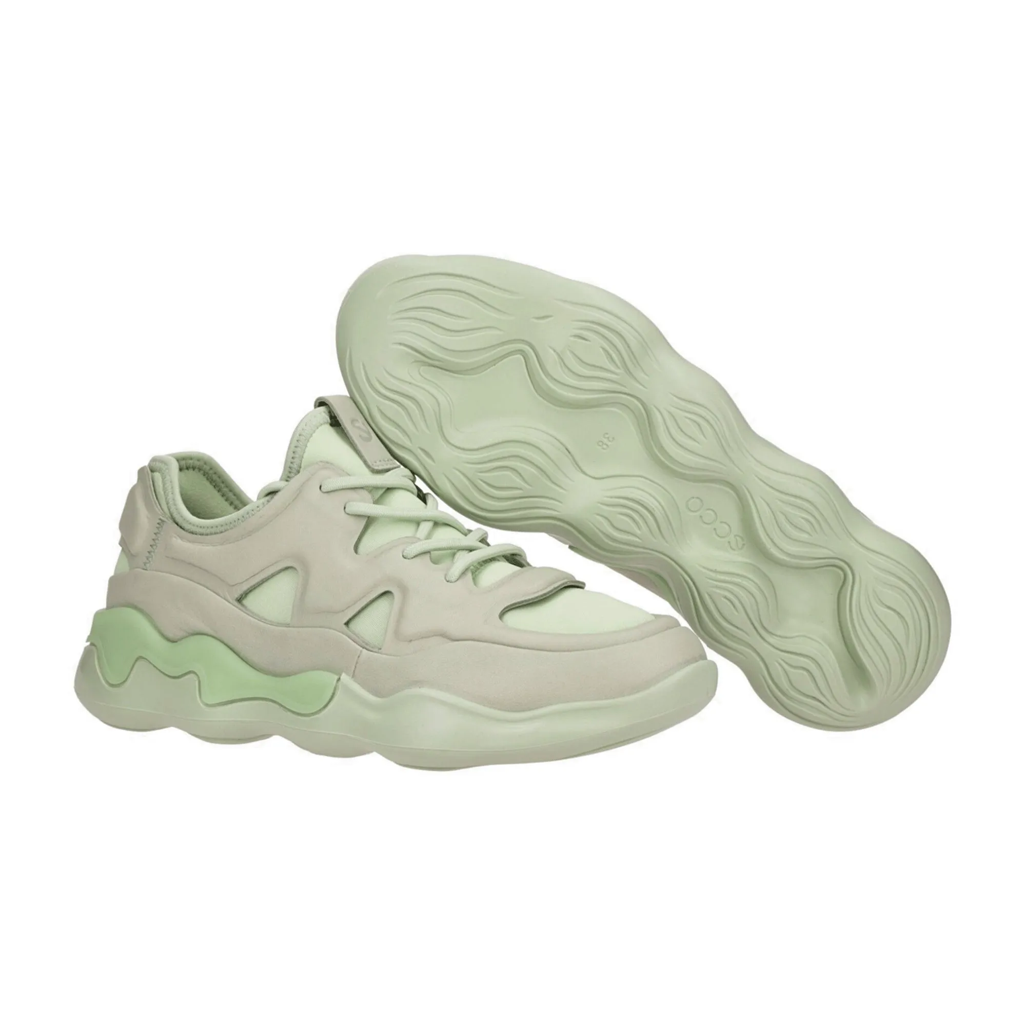 Ecco Elo Women's Green & White Sneakers | Stylish & Comfortable | Model 810833