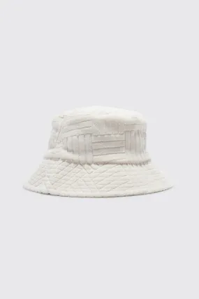 Embossed Towelling Bucket Hat | boohooMAN UK