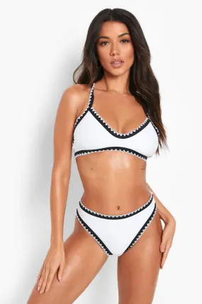 Embroidered Edge Bikini Crop Top