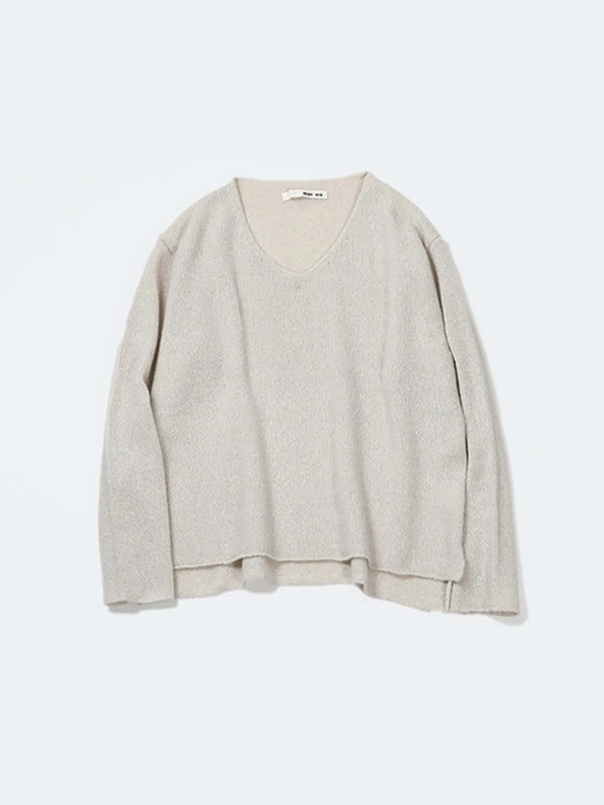 evam eva Wool/Silk V-neck Pullover - Ivory