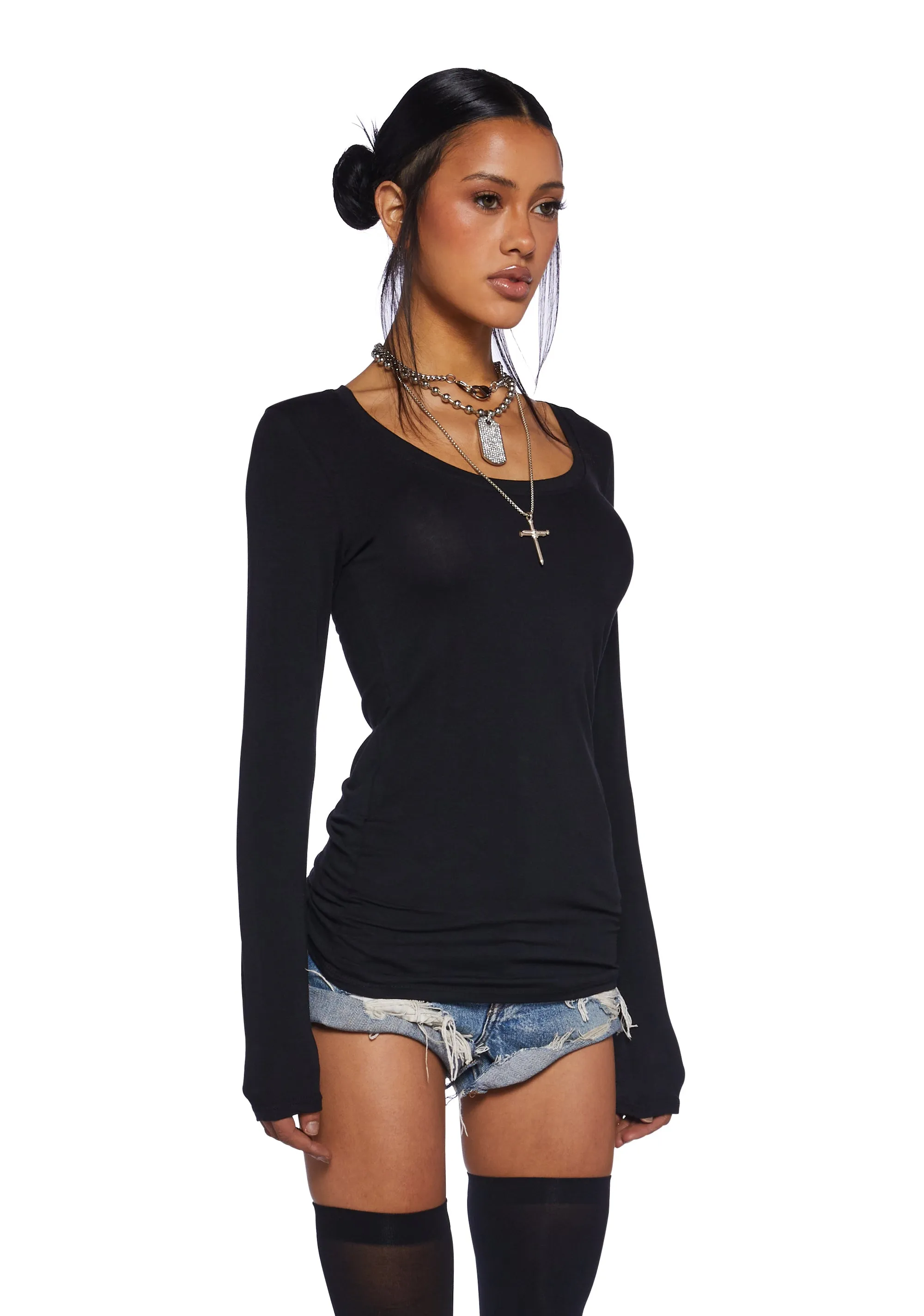 Filter Layered Wrap Crop Tank-