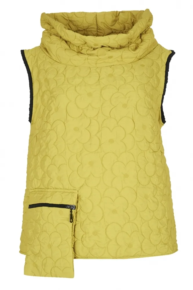 Floral Quilted Detail Aris Vest - Honeydew -SP-4290