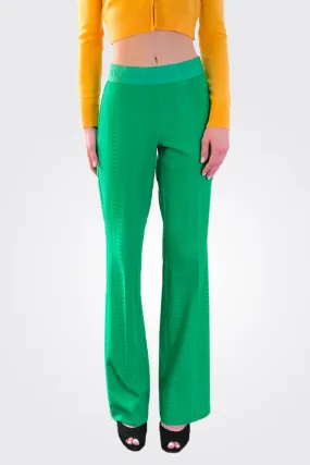 Flower Crochet Trousers - Green