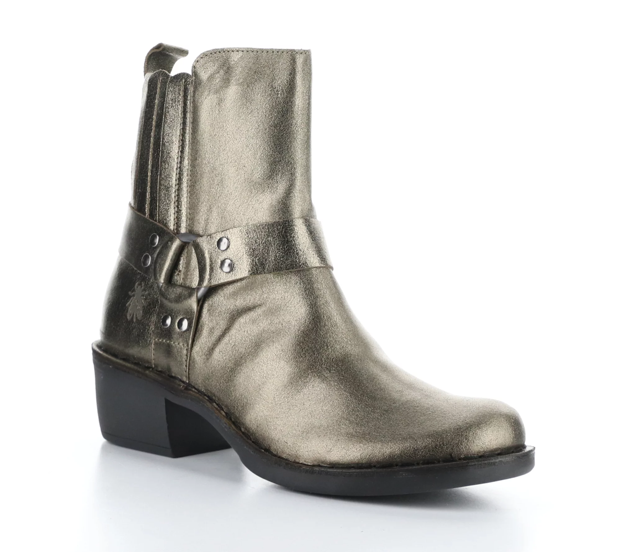 Fly London Metallic Leather Western Inspired Boot- Mebi