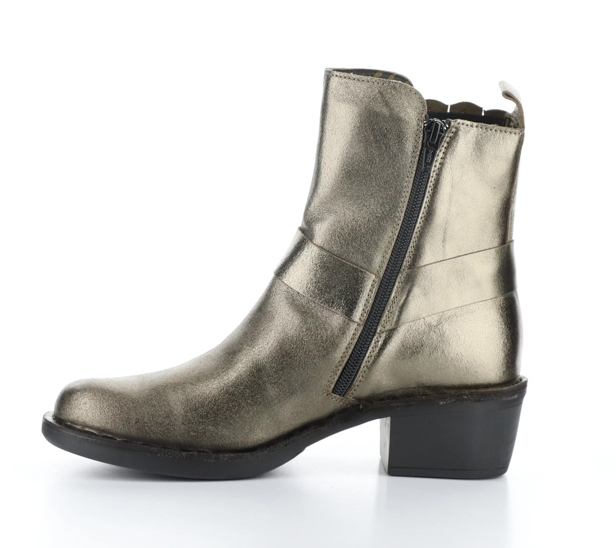 Fly London Metallic Leather Western Inspired Boot- Mebi