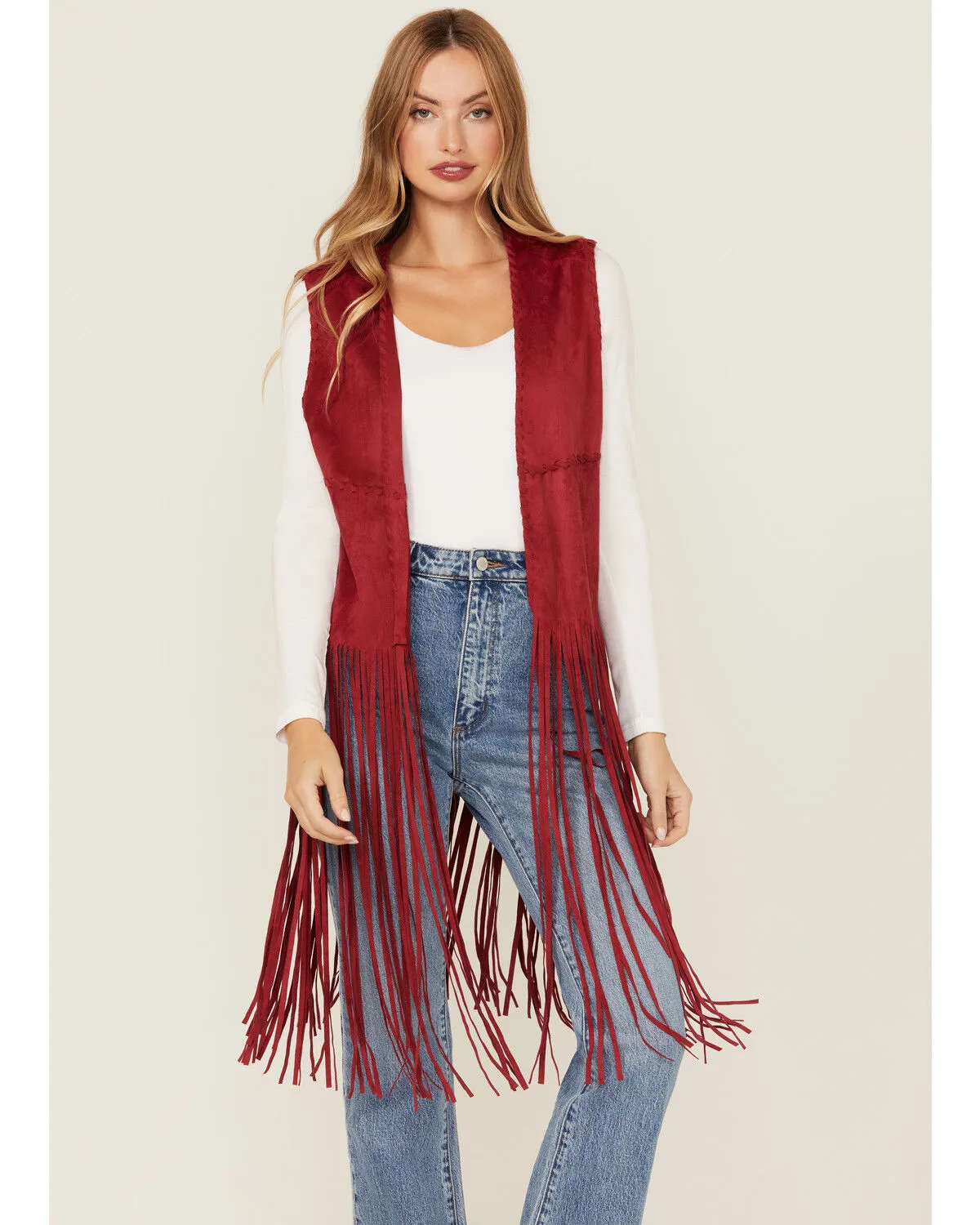 Fornia Women's Suede Fringe Vest