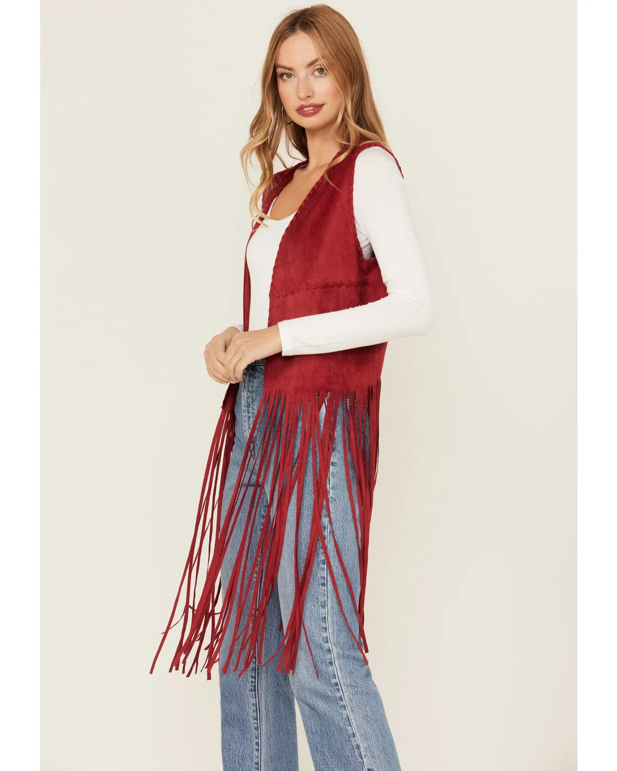 Fornia Women's Suede Fringe Vest