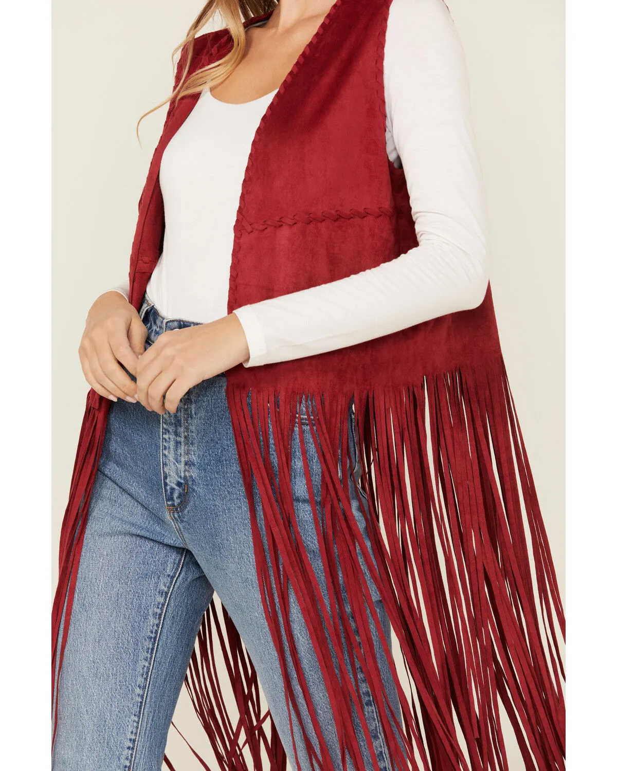 Fornia Women's Suede Fringe Vest