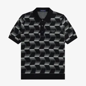 Fred Perry Chevron Knitted Polo - Black