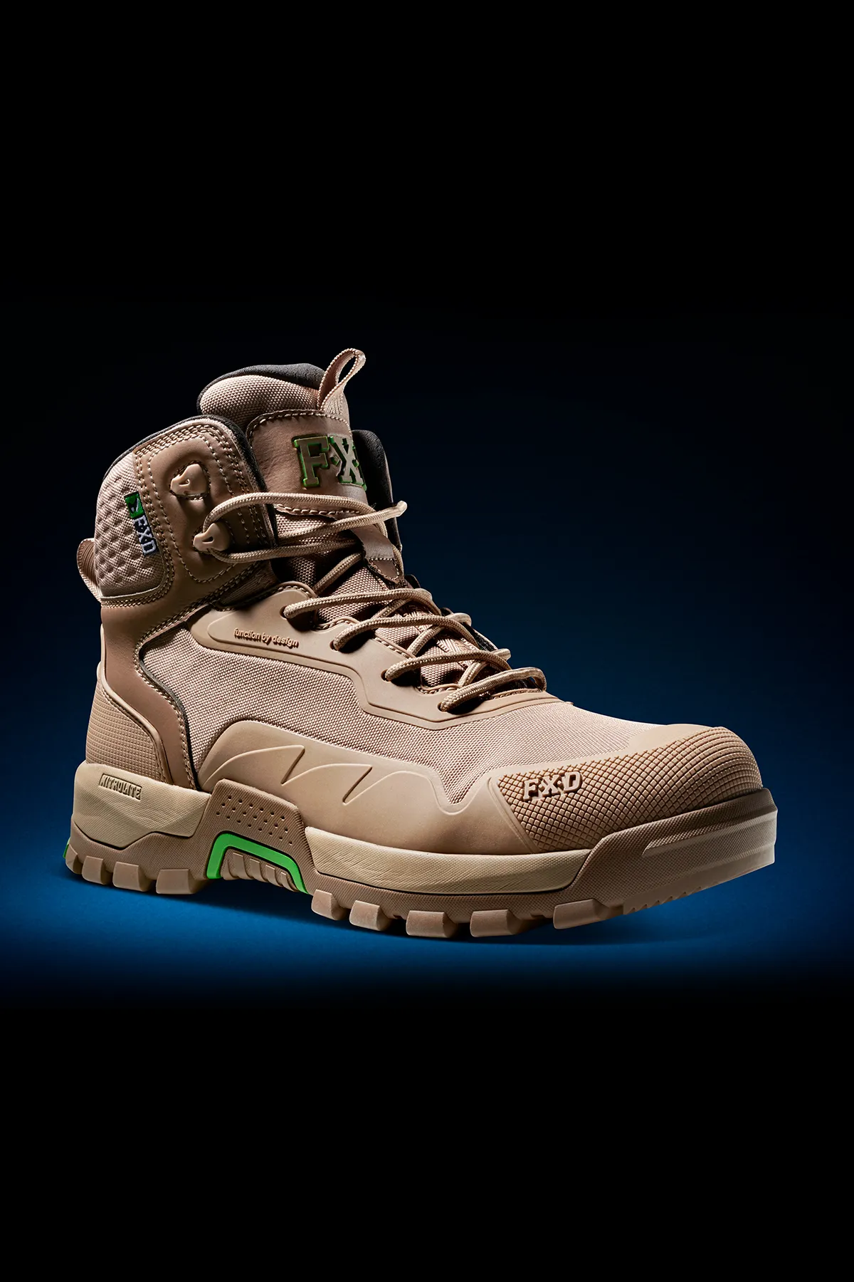 FXD Safety Boot, Zip Sided, WB-6 Black, Stone or Wheat