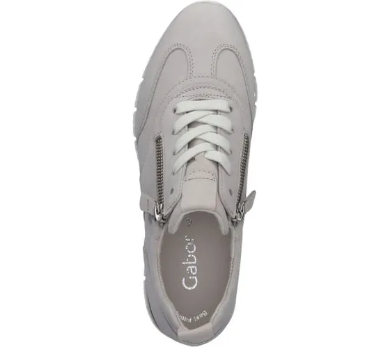 GABOR scarpe da donna in vera pelle con cerniera, eleganti sneakers basse 83.471.19 grigio