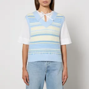 Ganni Striped Intarsia-Knit Vest - S | Coggles