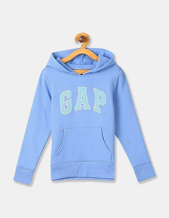 GAP Girls Blue Logo Pullover Sweatshirt