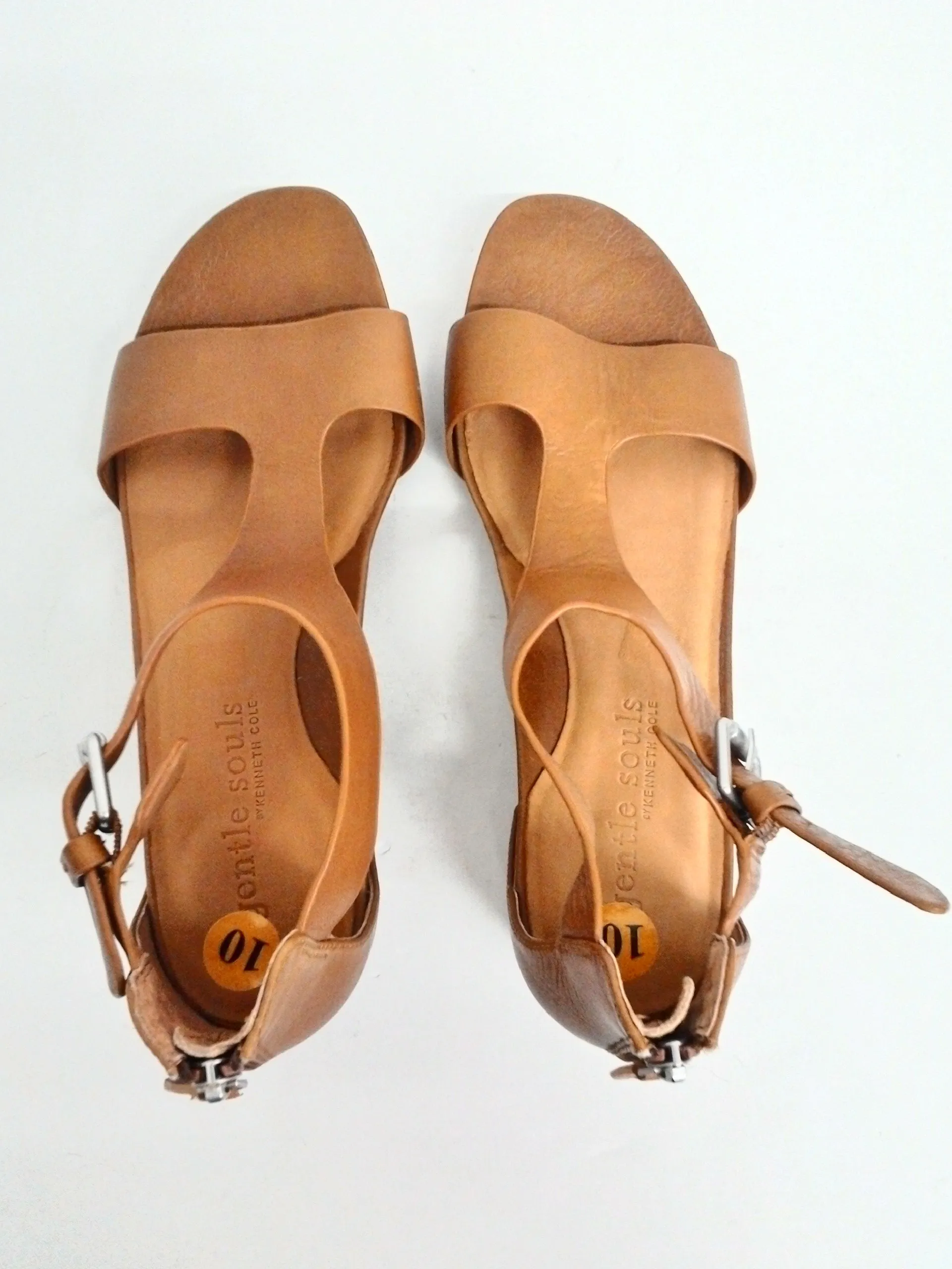 Gentle Souls Women's Gisele Brown Leather Sandals Size 10 M