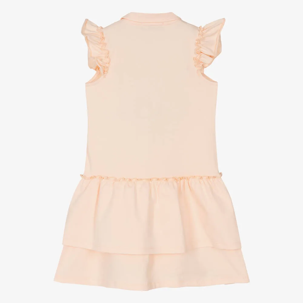 Girls Pale Pink Cotton Polo Dress