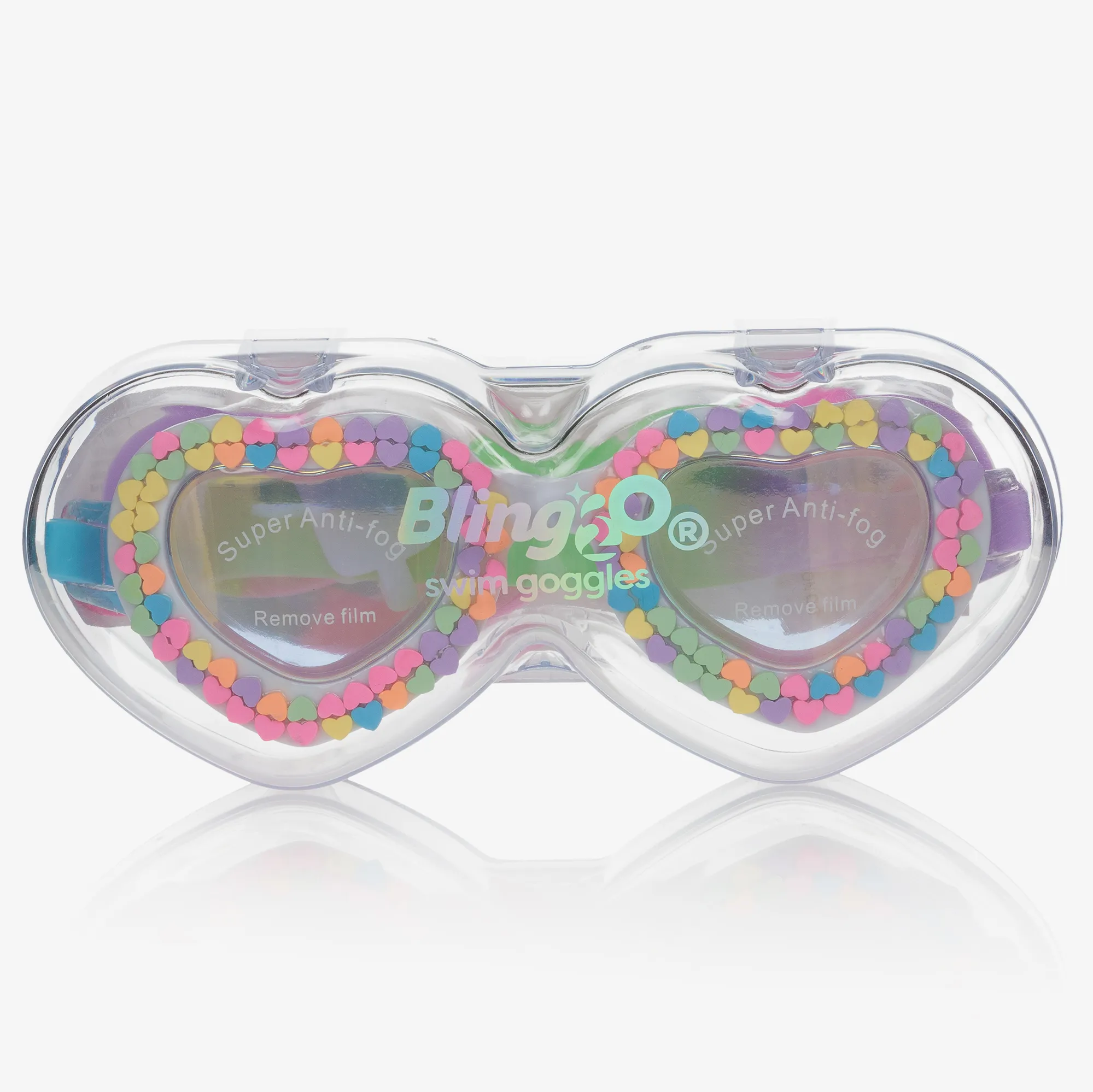 Girls Purple Hearts Swimming Goggles