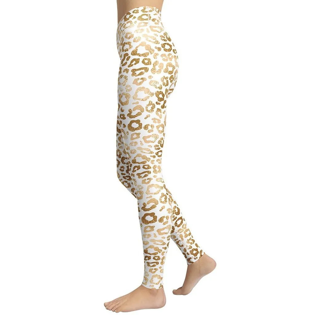 Golden Leopard Print Yoga Leggings