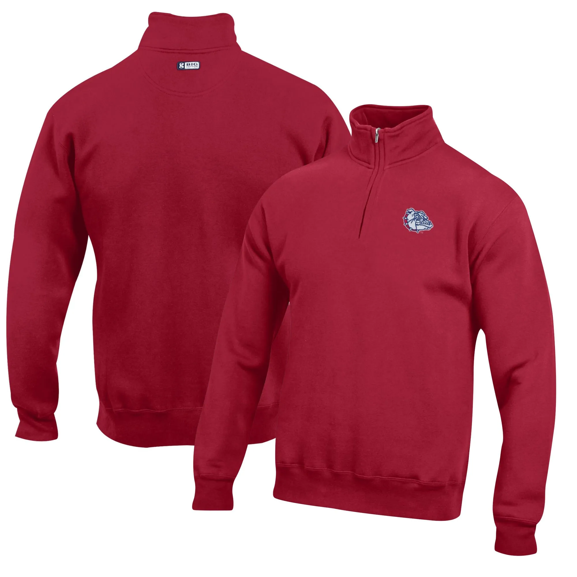 Gonzaga Bulldogs Red Big Cotton Quarter-Zip Pullover Sweatshirt