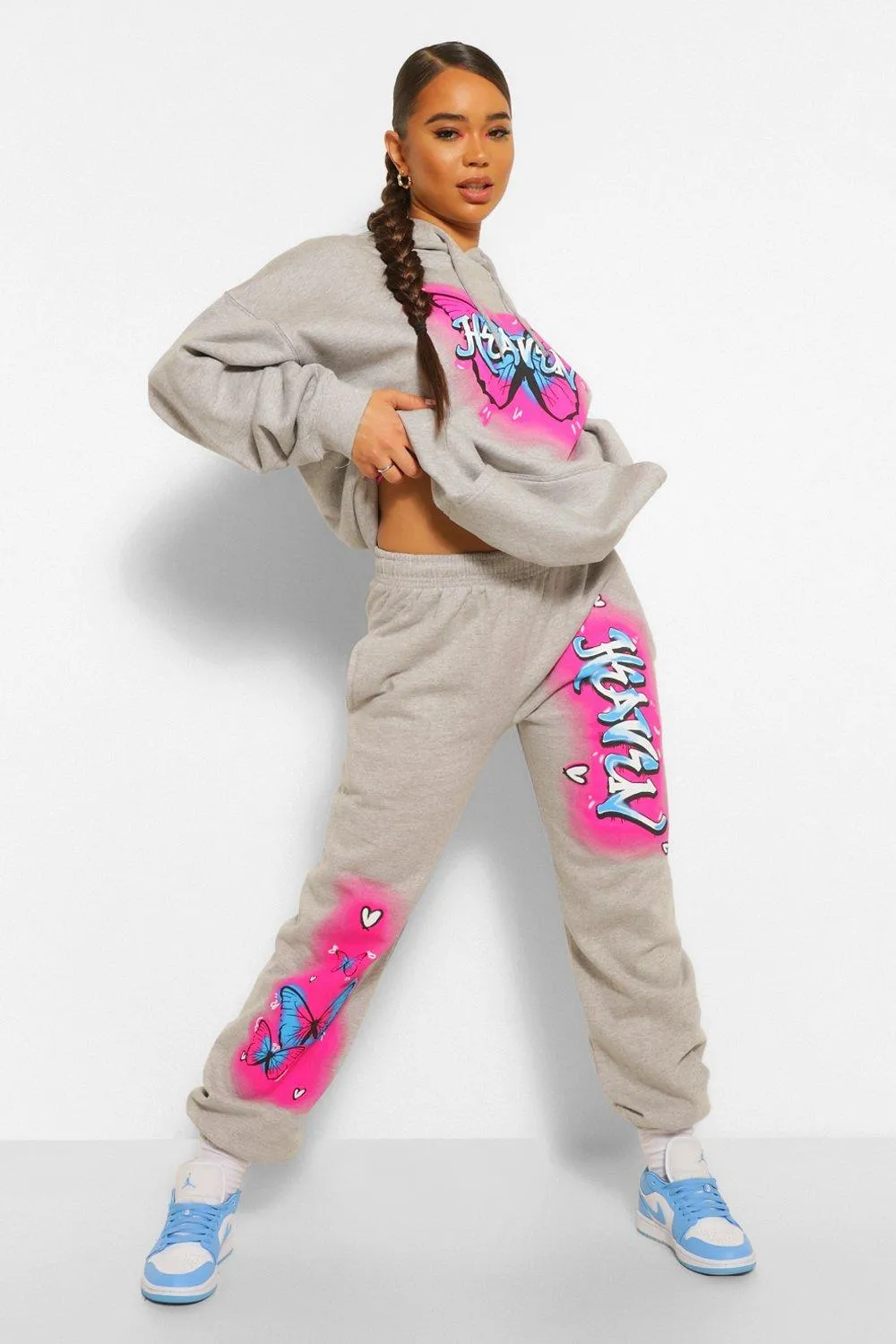 Graffiti Print Slogan Oversized Joggers