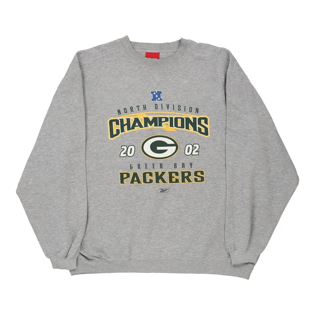 Green Bay Packers Reebok NFL Sweatshirt - 2XL Grey Cotton Blend