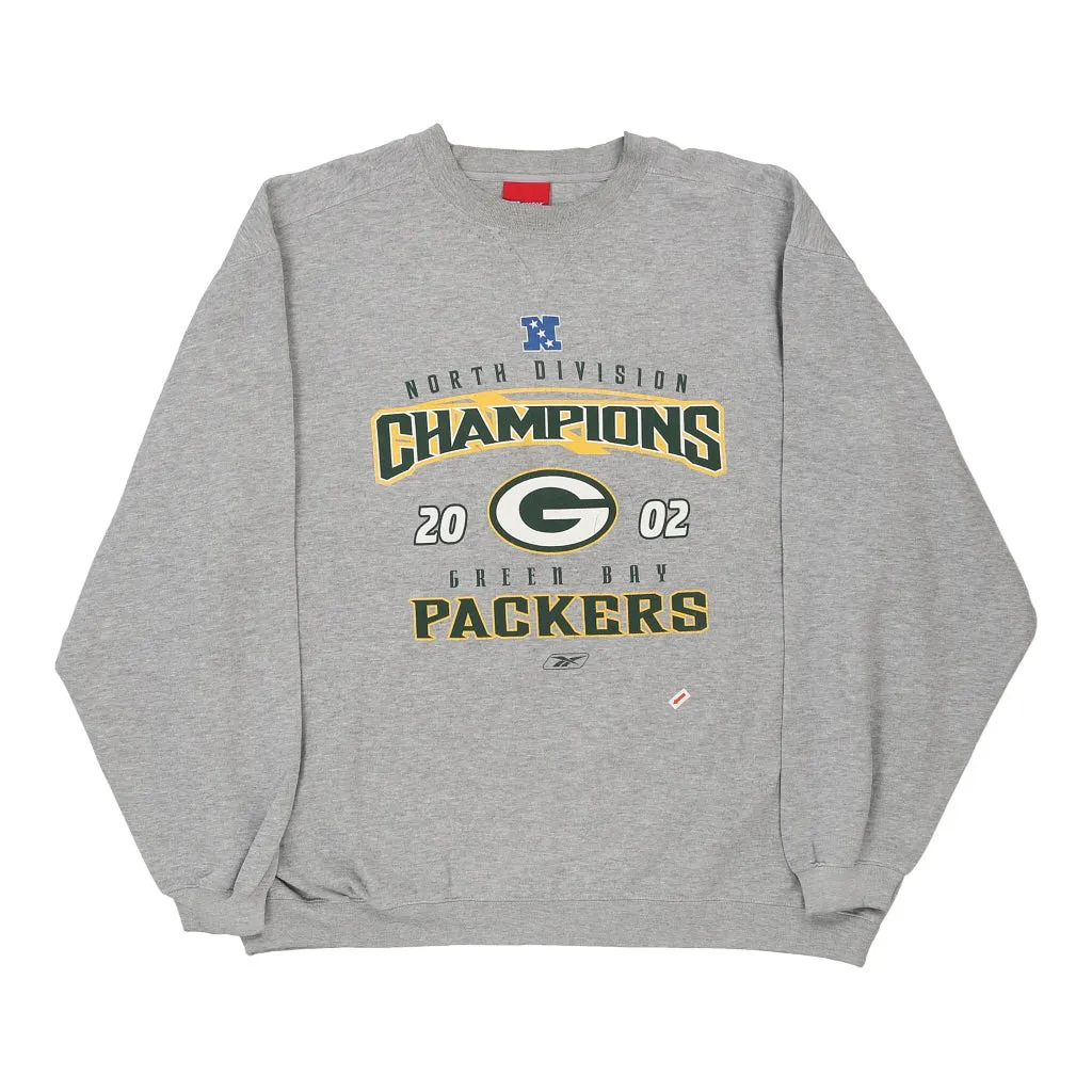 Green Bay Packers Reebok NFL Sweatshirt - 2XL Grey Cotton Blend