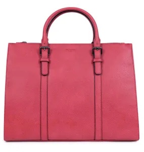 Handbag with 2 raspberry synthetic handles 316105