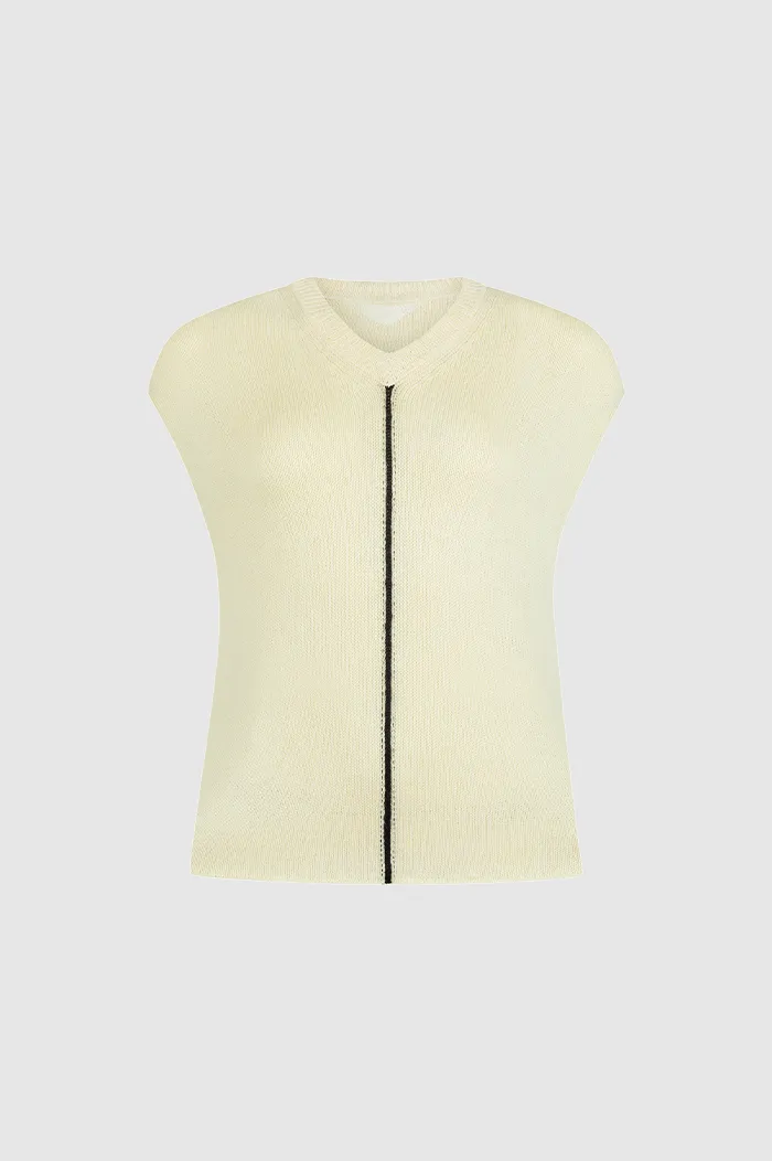 Harris Tapper Ivory Chain Brook Knit Vest