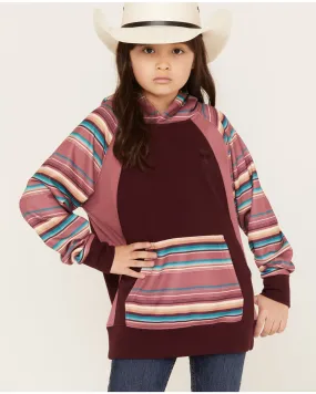 Hooey Girls' Savannah Serape Stripe Print Hoodie