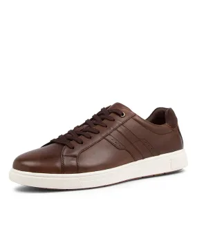 HUSH PUPPIES Gravity Chocolate Leather Sneakers