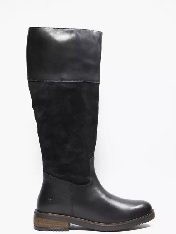 Hush Puppies  Hush Puppies 'Kitty' Black Leather Long Leg Boot