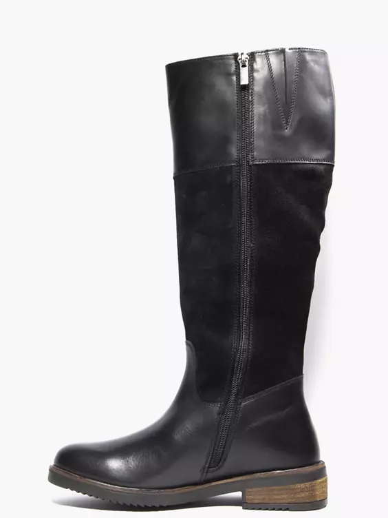 Hush Puppies  Hush Puppies 'Kitty' Black Leather Long Leg Boot