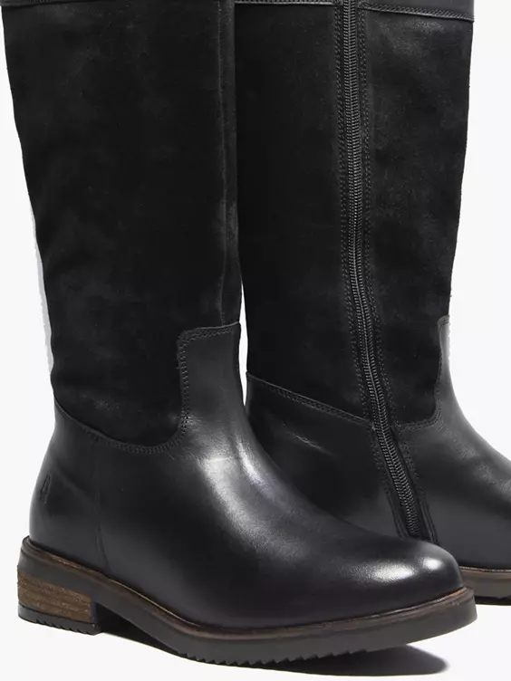 Hush Puppies  Hush Puppies 'Kitty' Black Leather Long Leg Boot