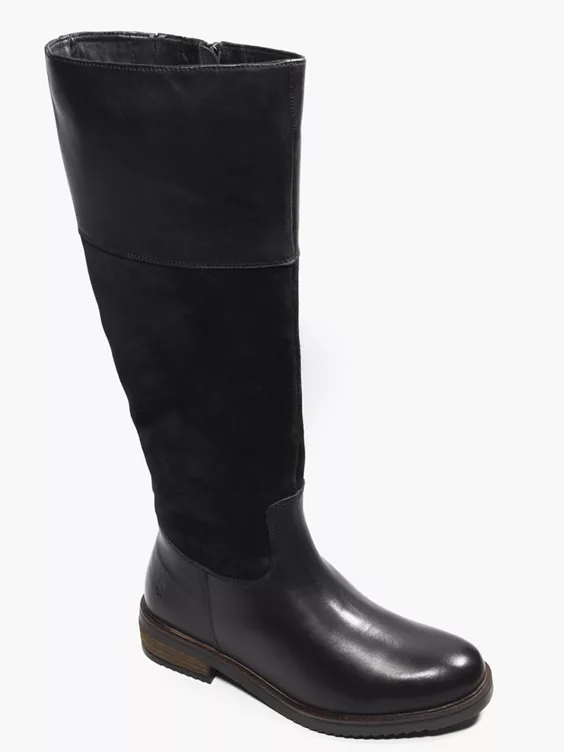 Hush Puppies  Hush Puppies 'Kitty' Black Leather Long Leg Boot