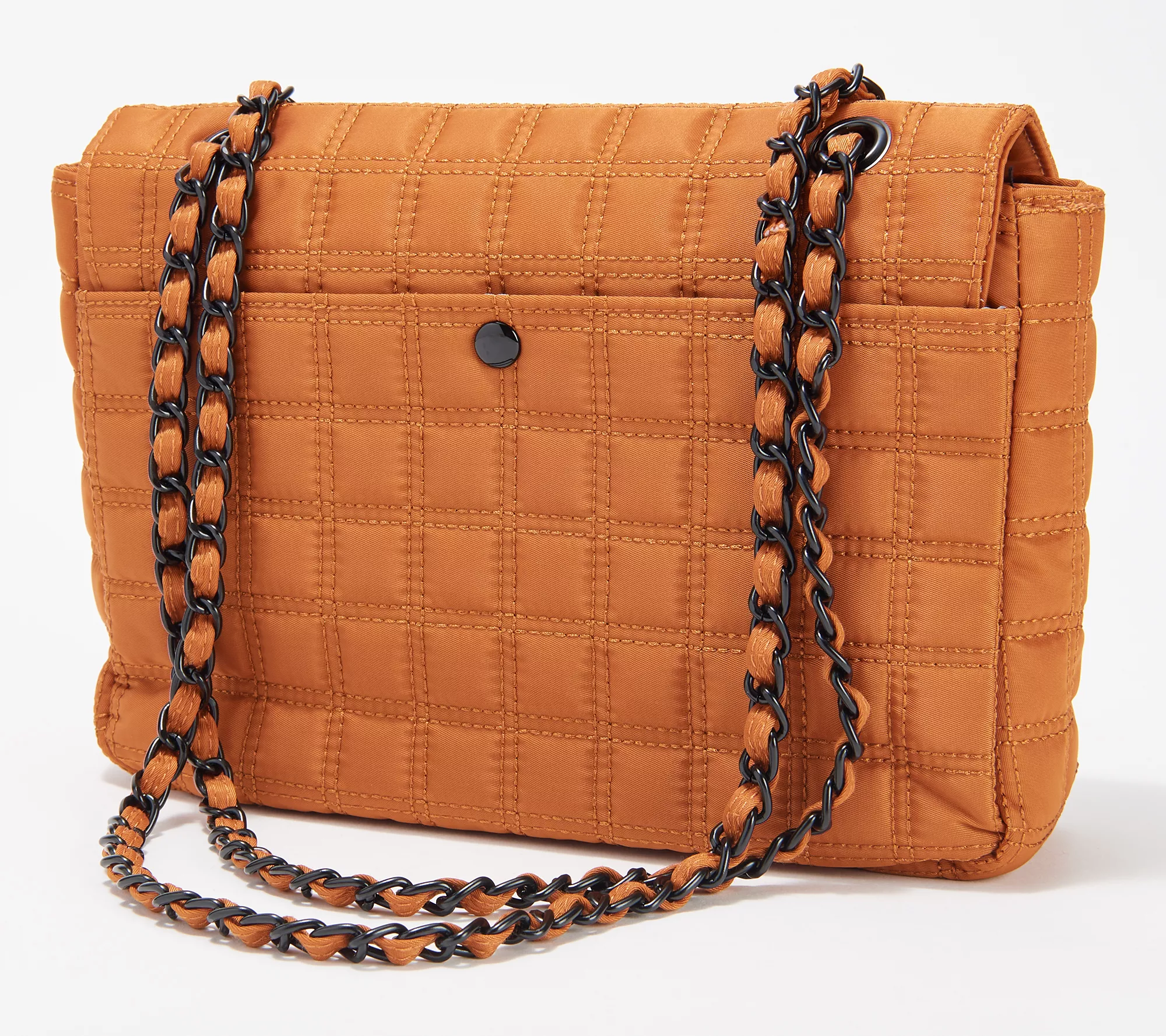 IHKWIP Quilted Flap Convertible Shoulder Bag w/ Chain Strap