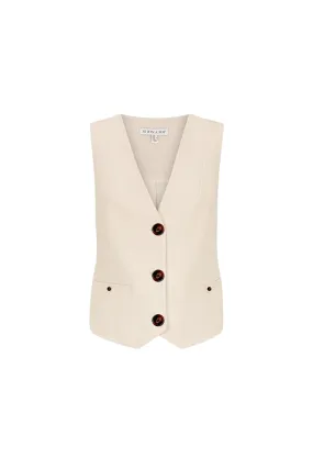 --Irena Oversized Tailored Vest – Bone-