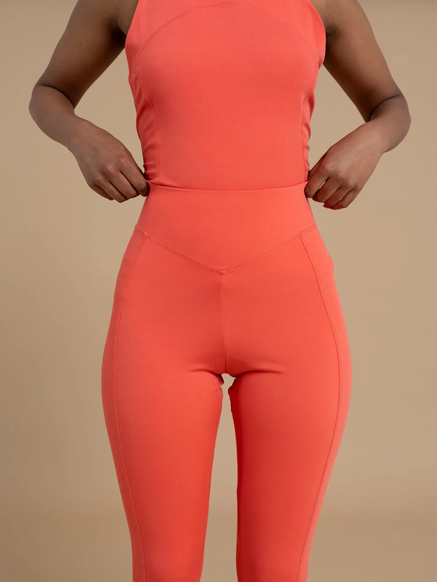 IRIS high waist leggings coral red