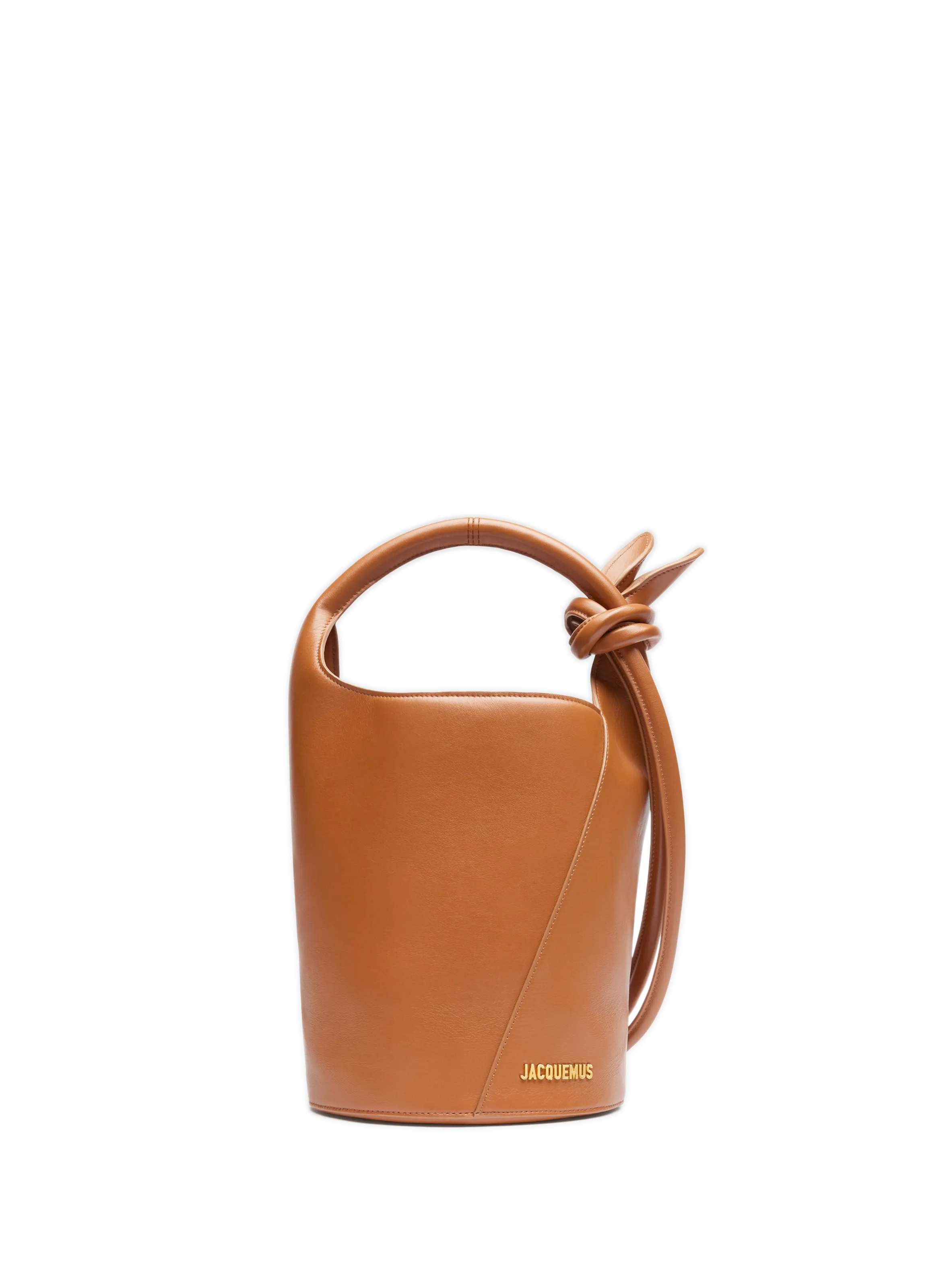 JACQUEMUS  Le Petit Tourni leather handbag  - Brown