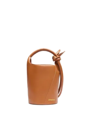 JACQUEMUS  Le Petit Tourni leather handbag  - Brown