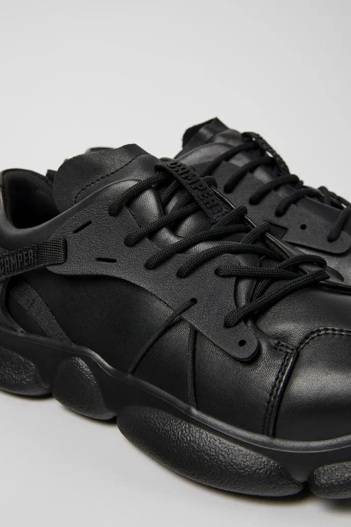 Karst Black leather and textile sneakers for men