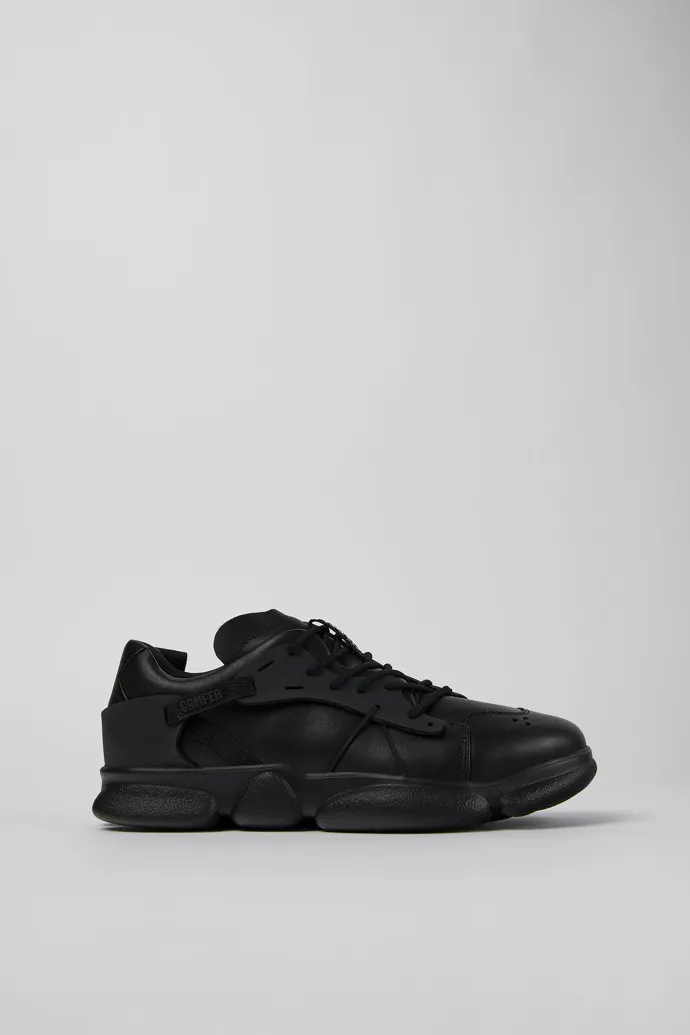 Karst Black leather and textile sneakers for men