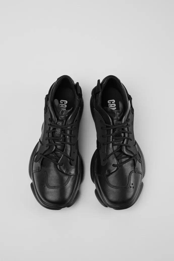 Karst Black leather and textile sneakers for men