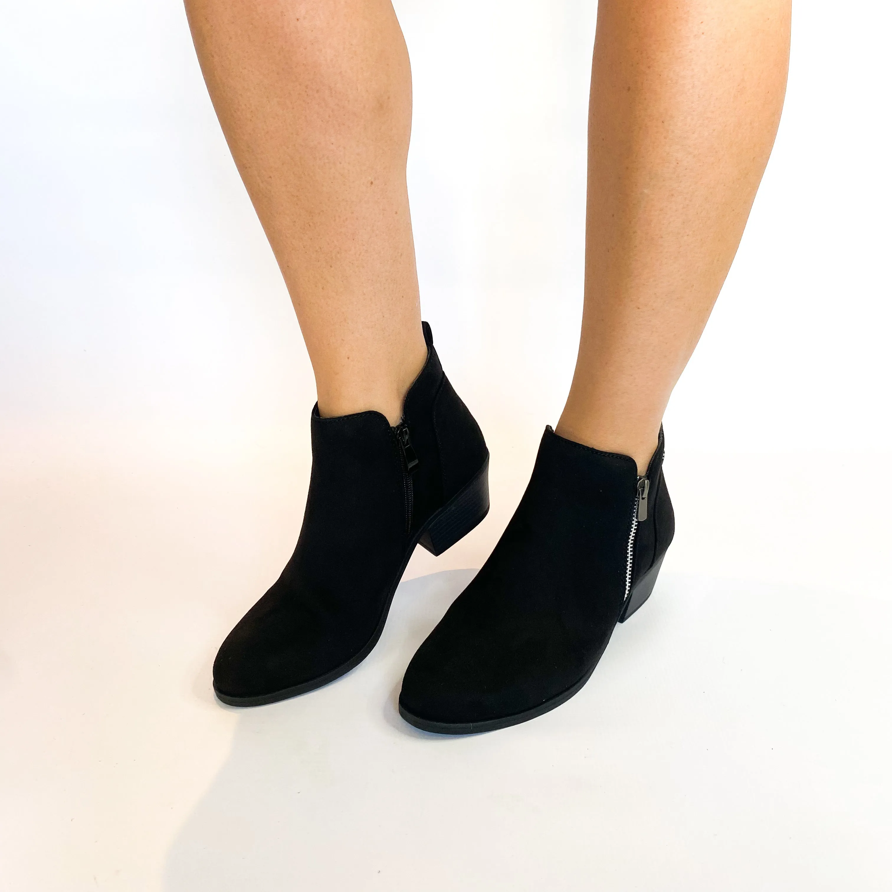 KG black suede zide zip boot