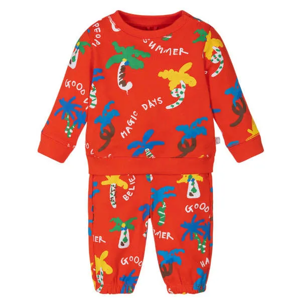 Kids Stella McCartney Baby Good Vibes Tracksuit - Red Palms Print