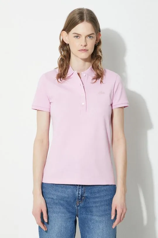 Lacoste polo shirt women’s pink color