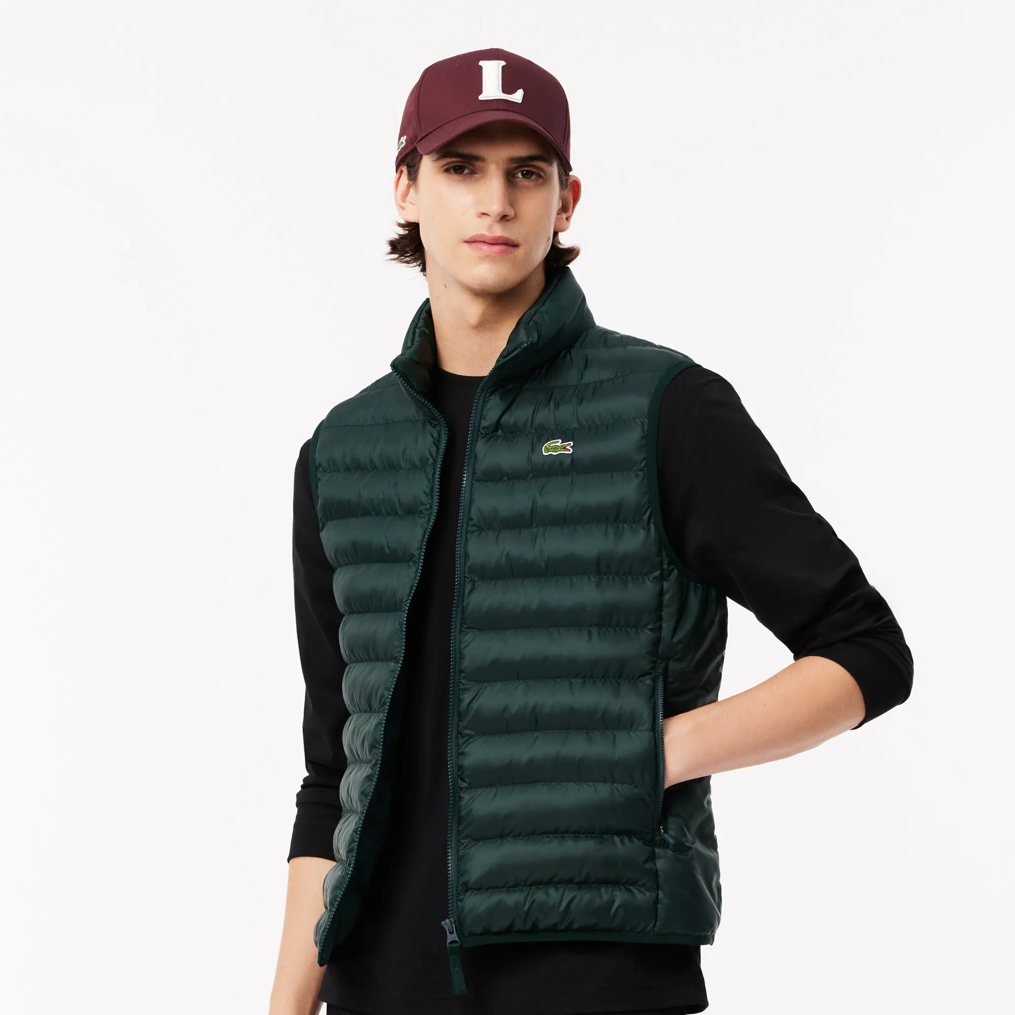 Lacoste Water Repellent Puffed Vest Sinople Green